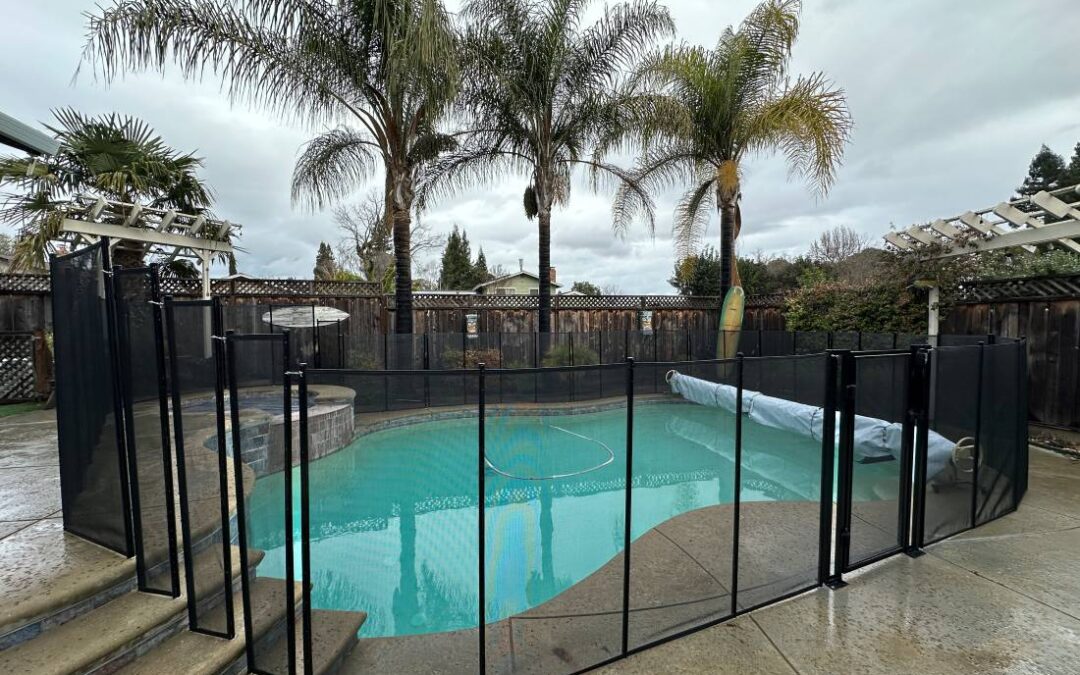Pool Stairs with Pool Fence