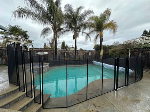 Pool Stairs with Pool Fence