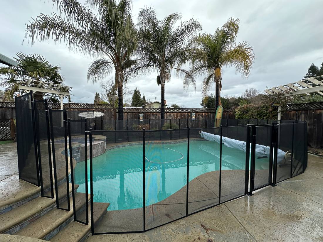 Pool Stairs with Pool Fence