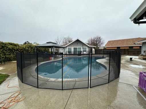 Swimming Pool Fence Guards the Pool