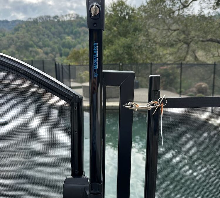 Pool Fence Gate Locked by Key