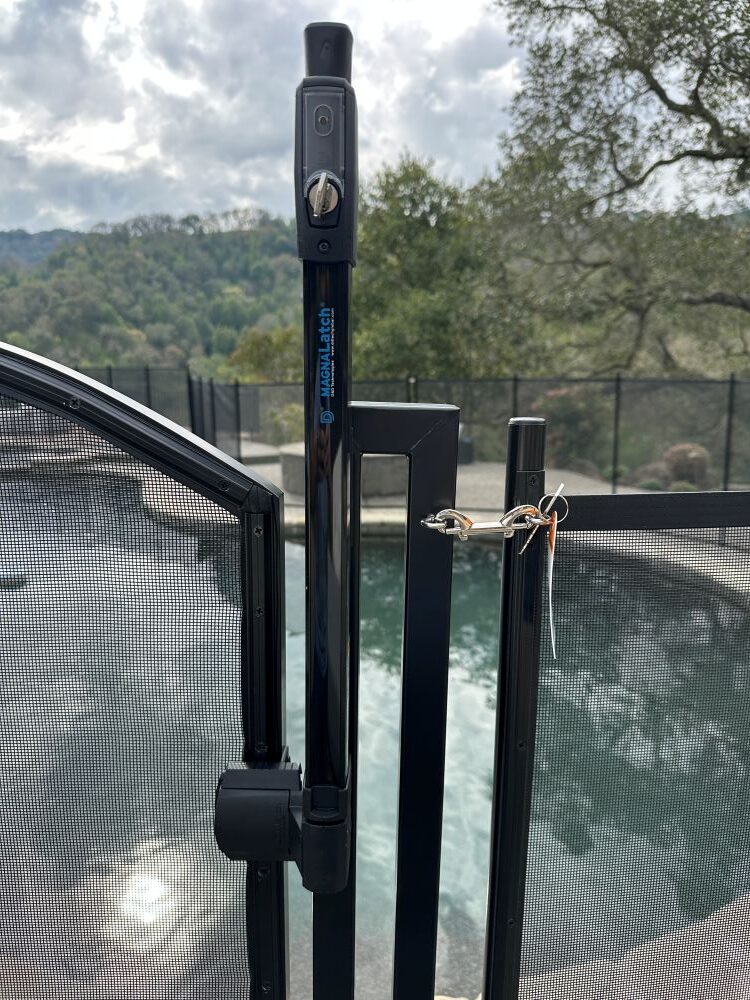 Pool Fence Gate Locked by Key